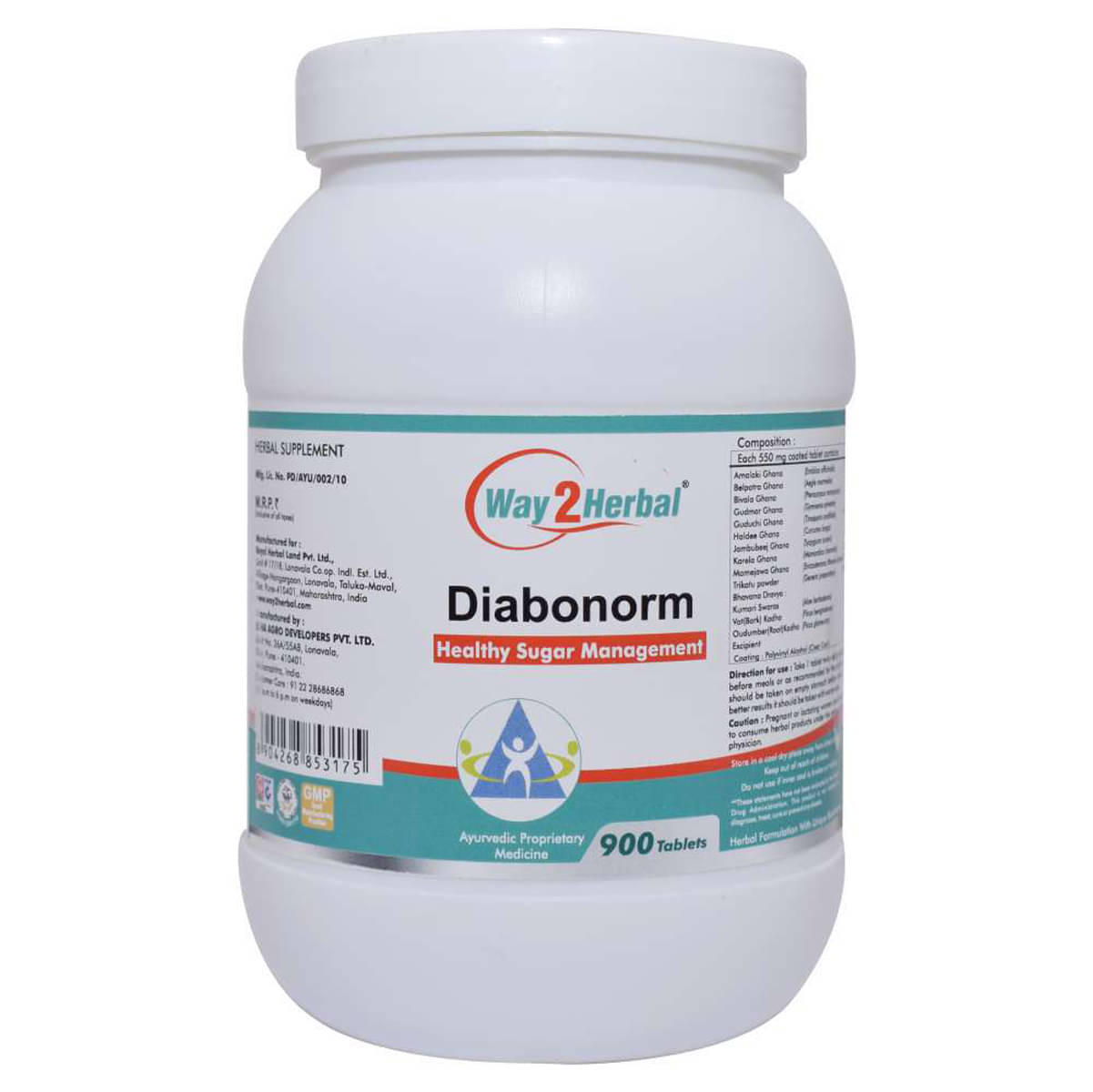 Way2Herbal Diabovedic Tablet 900 No.S Pack of 1 Way2Herbal Diabovedic Tablet 900 No.S Pack of 1