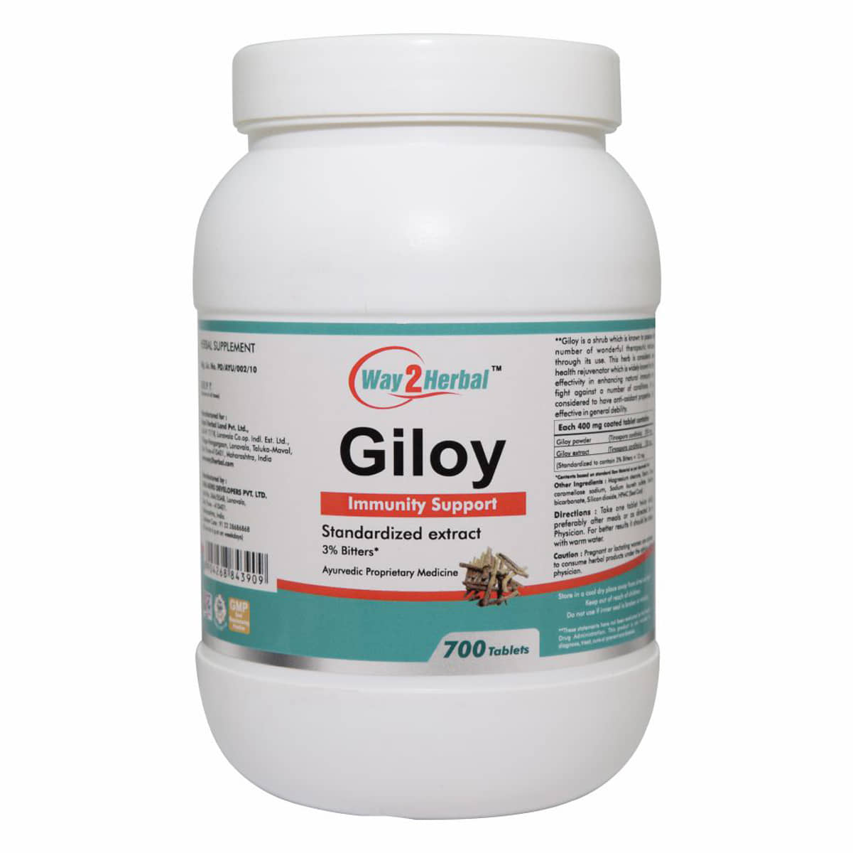 Way2Herbal Giloy Tablet 700 No.S Pack of 1