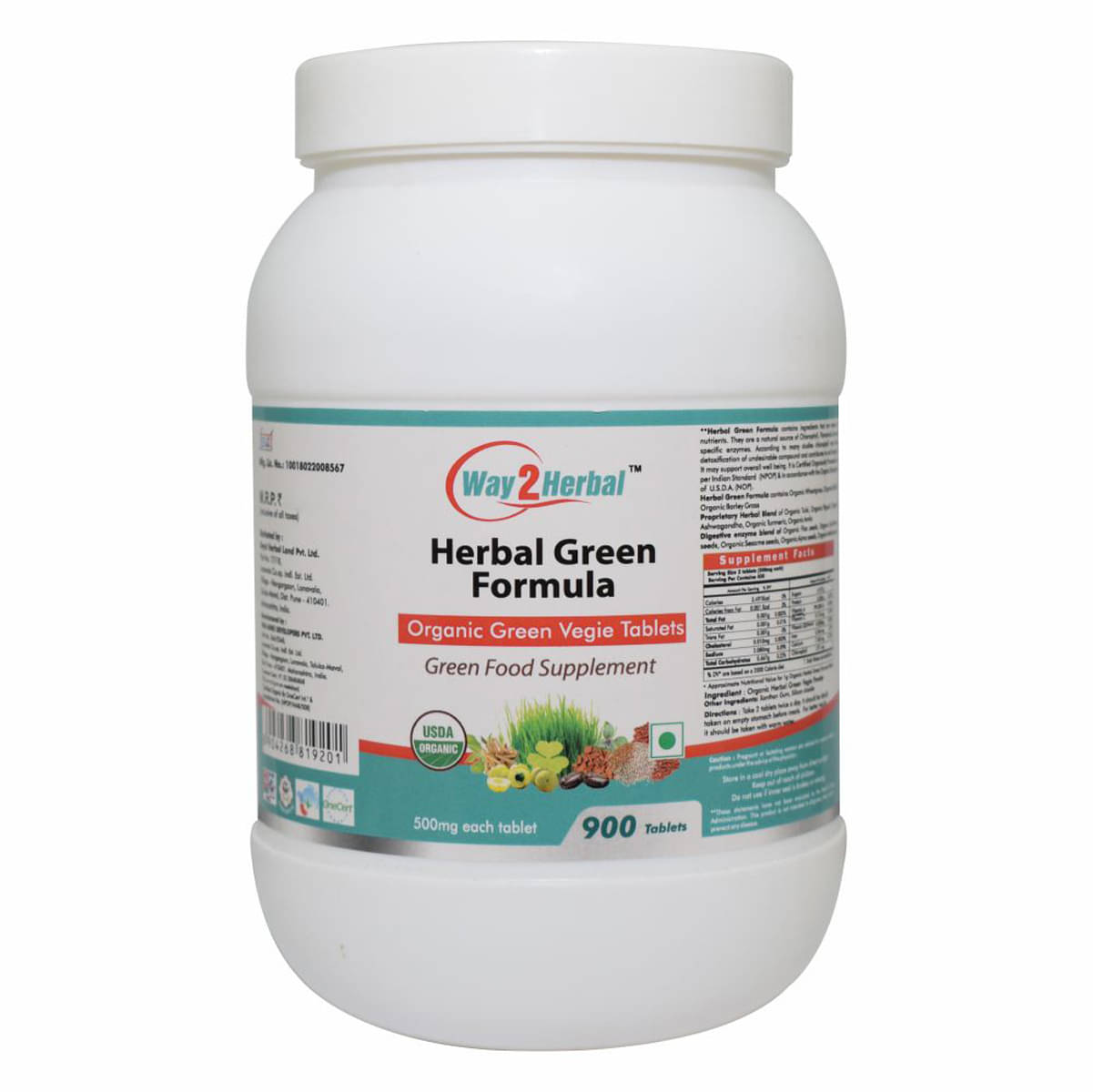     			Way2Herbal Green Formula Tablet 900 No.S Pack of 1