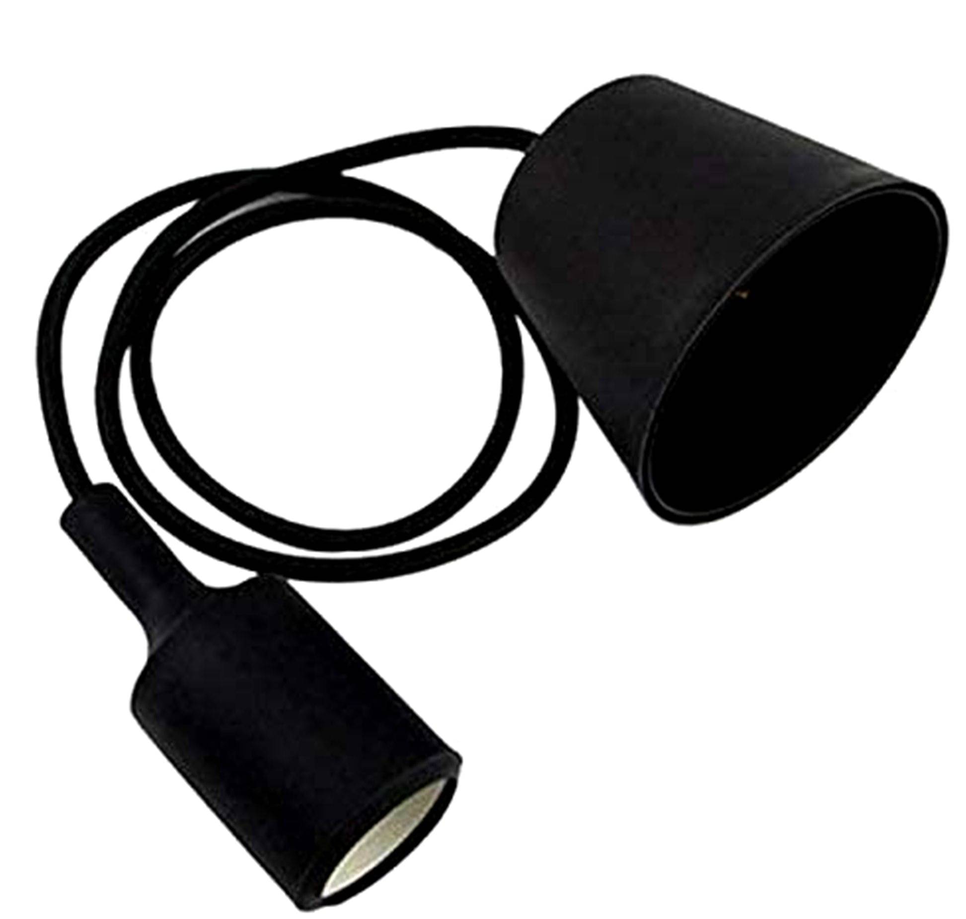     			thriftkart Plastic Hanging Ceiling Lamp Pendant Black - Pack of 2