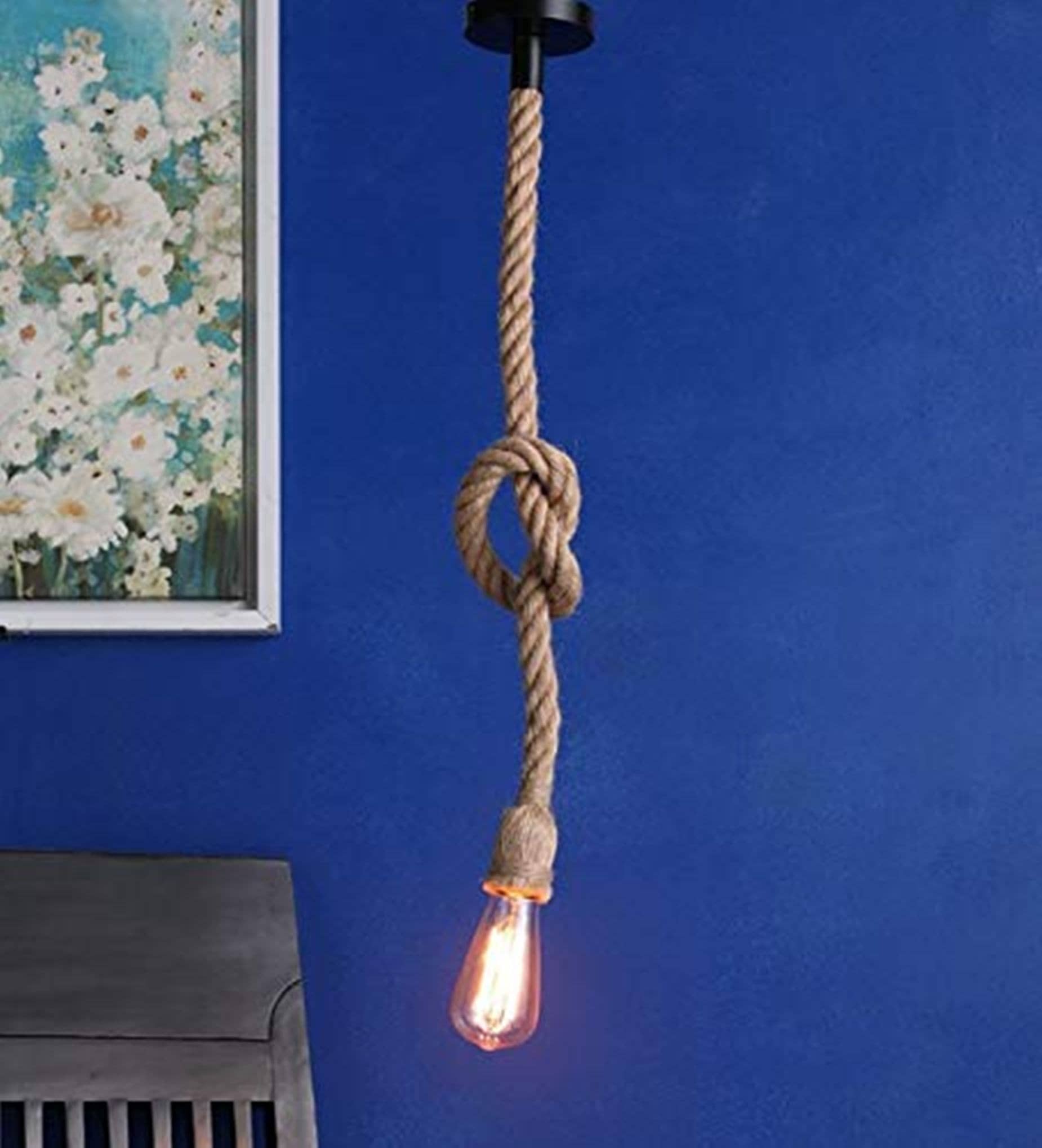 thriftkart Rope Pendant Hanging Ceiling Lamp Pendant - Pack of 1 - Electricals | Buy online on ZillyBuy