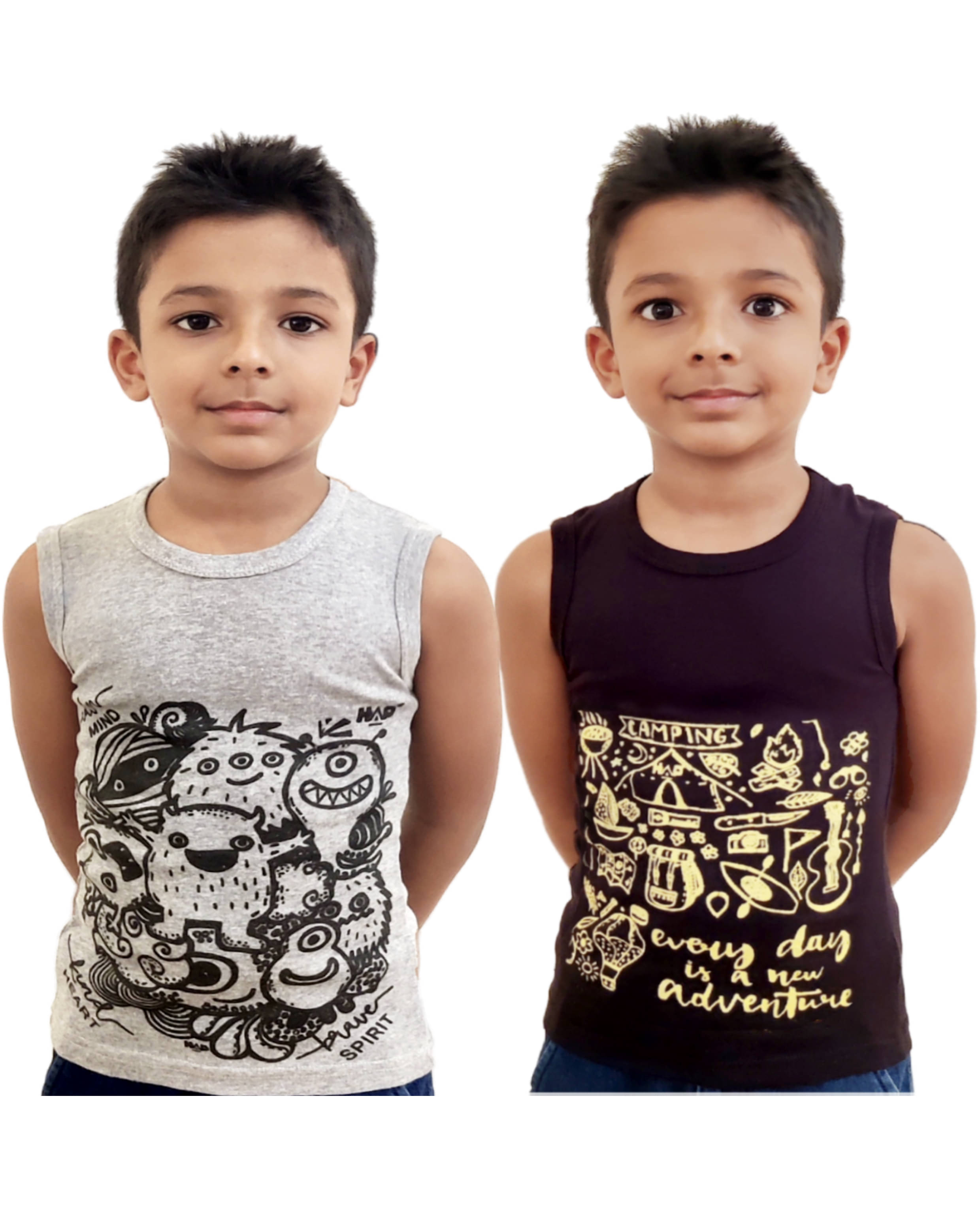     			HAP Pack of 2 Boys 100% Cotton ( Multi Color )