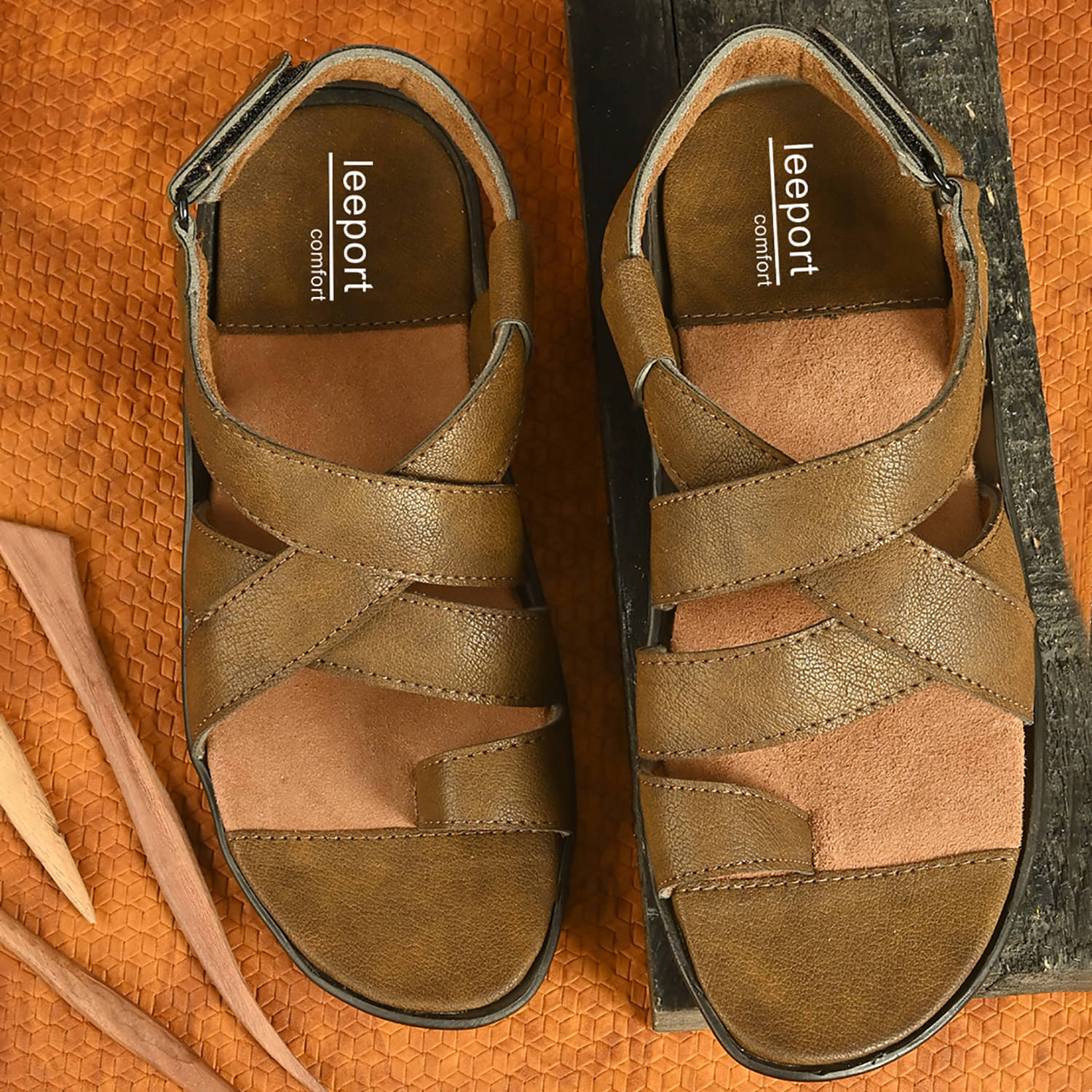     			Leeport - Khaki Men's Sandals