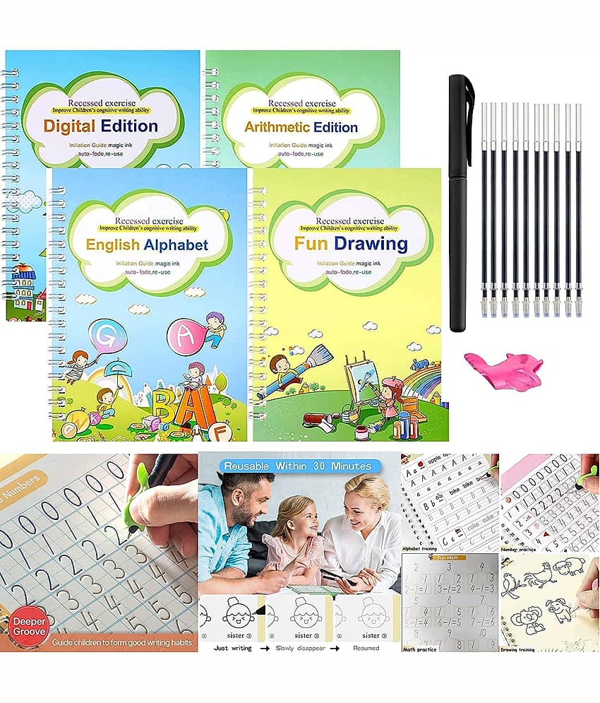 MILLOR Magic Practice Copybook 4 BOOK + 8 REFILL (Multicolor) - Stationery | Buy online on ZillyBuy
