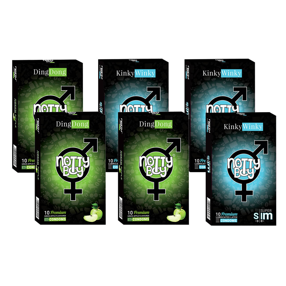 NottyBoy Extra Slim and Fruit Flavour Combo Pack Condoms - 60 Pcs NottyBoy Extra Slim and Fruit Flavour Combo Pack Condoms - 60 Pcs