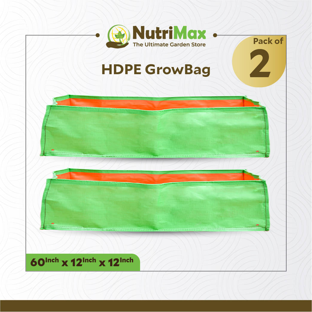 Nutrimax 200 GSM HDPE Grow Bags 60X12X12 inch Pack of 2 Outdoor Plant Bag Nutrimax 200 GSM HDPE Grow Bags 60X12X12 inch Pack of 2 Outdoor Plant Bag