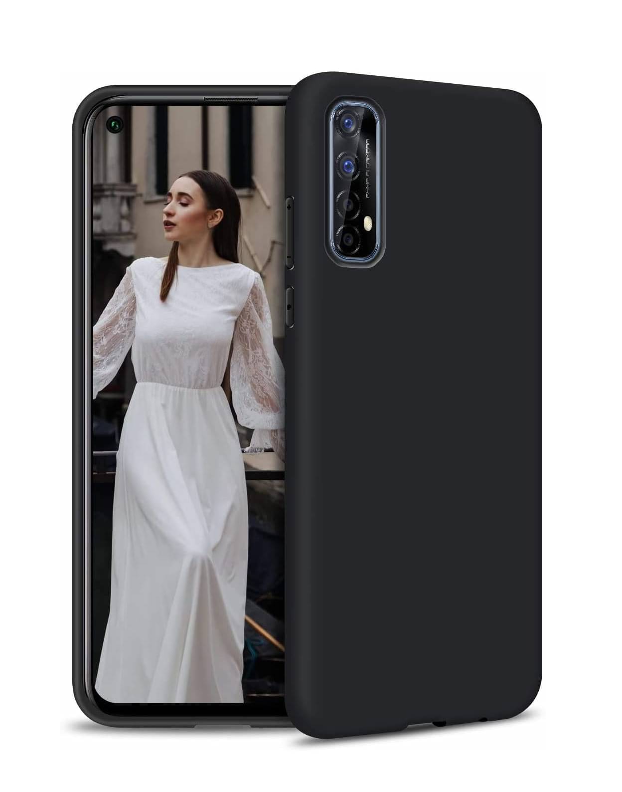     			Spectacular Ace Black Soft Silicon Cases For Realme 7 - Pack of 1