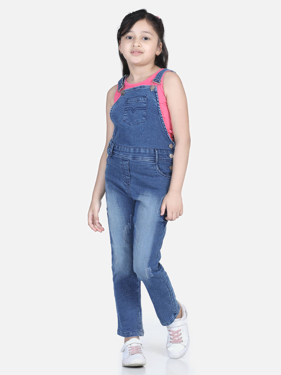 StyleStone Girls Denim Dungarees ( Pack of 1 , Blue )