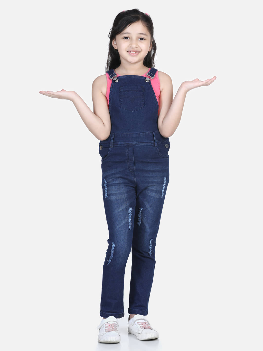 StyleStone Girls Denim Dungarees ( Pack of 1 , Blue )