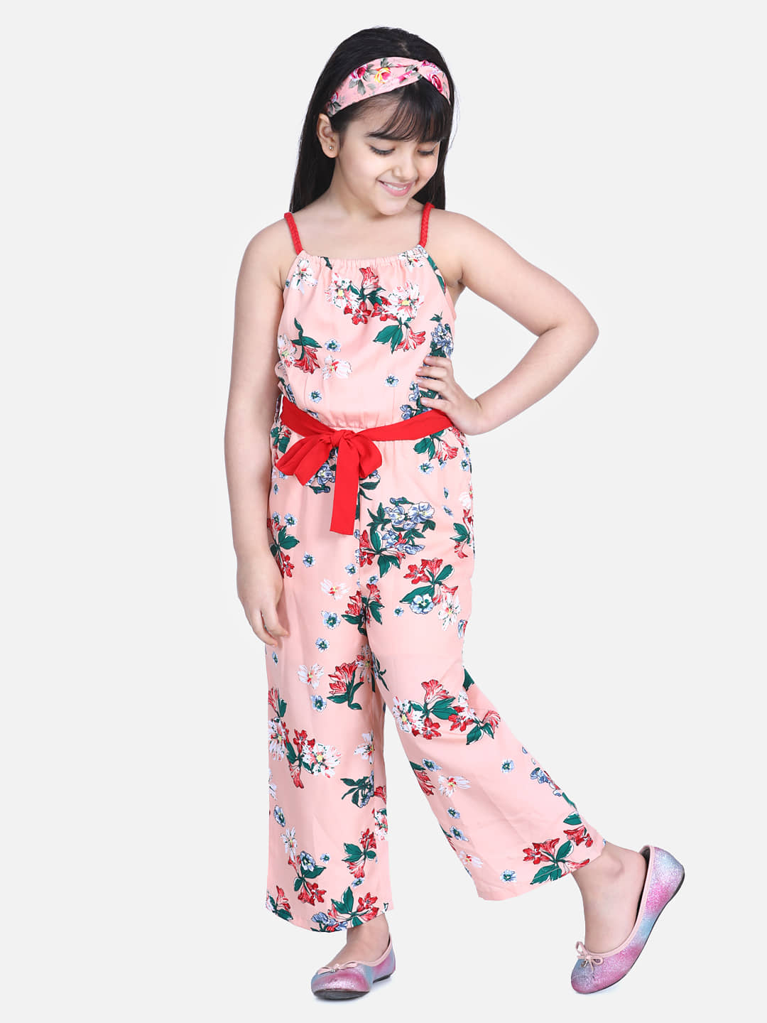 StyleStone Girls Polyester Jumpsuit ( Pack of 1 , Pink )