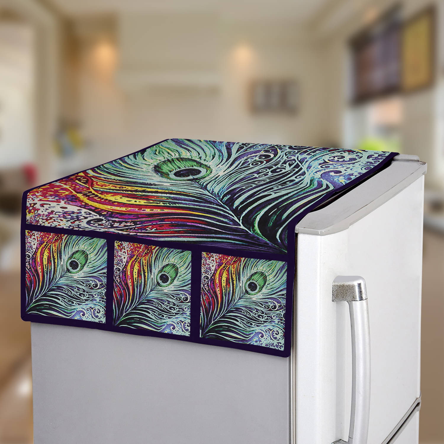 E-Retailer Single Jute Purple Fridge Top Cover E-Retailer Single Jute Purple Fridge Top Cover