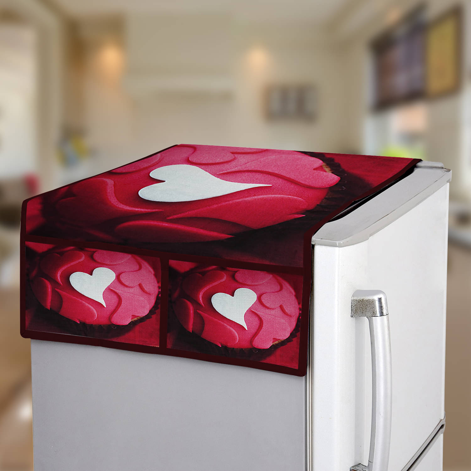     			E-Retailer Single Jute Red Fridge Top Cover