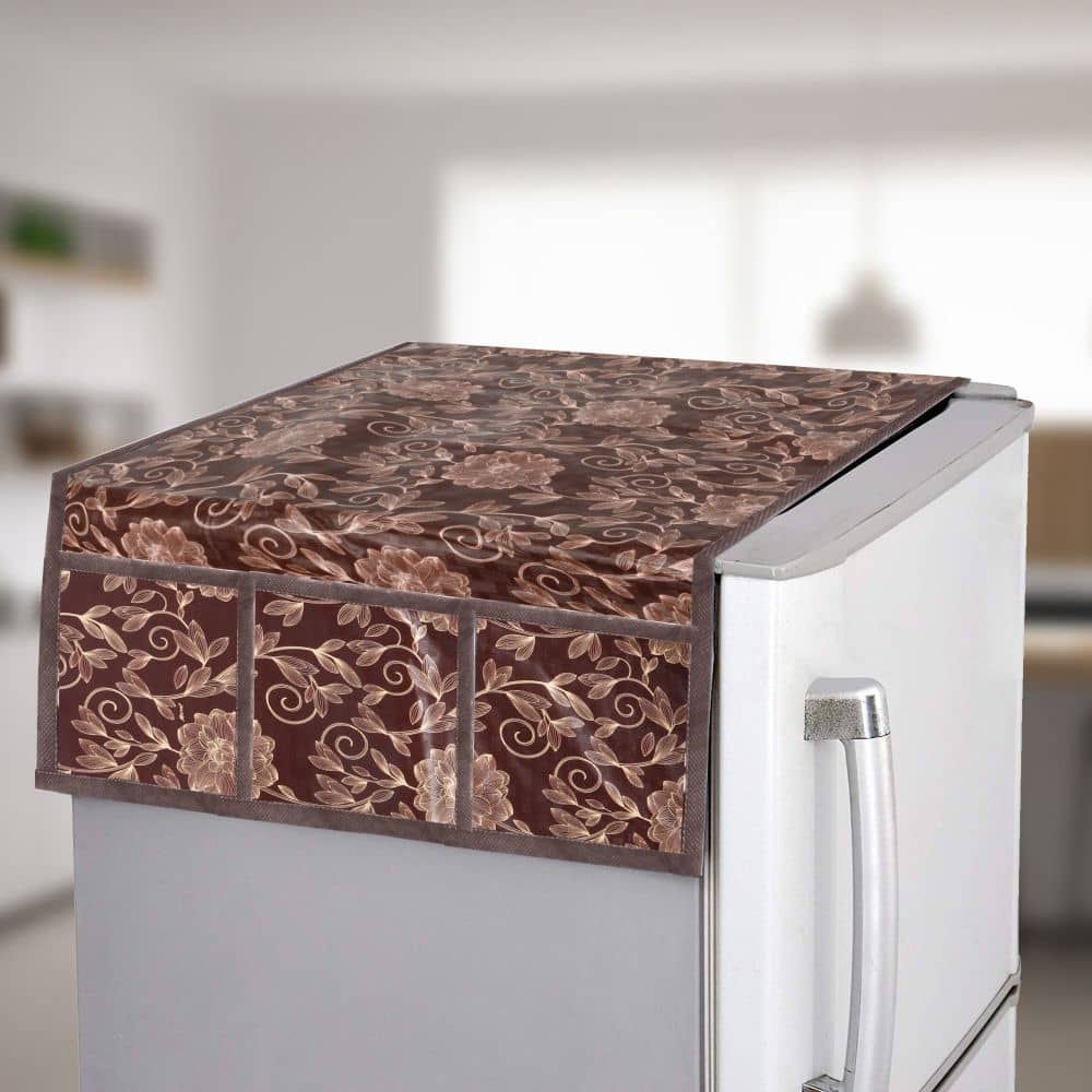 E-Retailer - Brown PVC Fridge  Top Cover (Pack of 1)