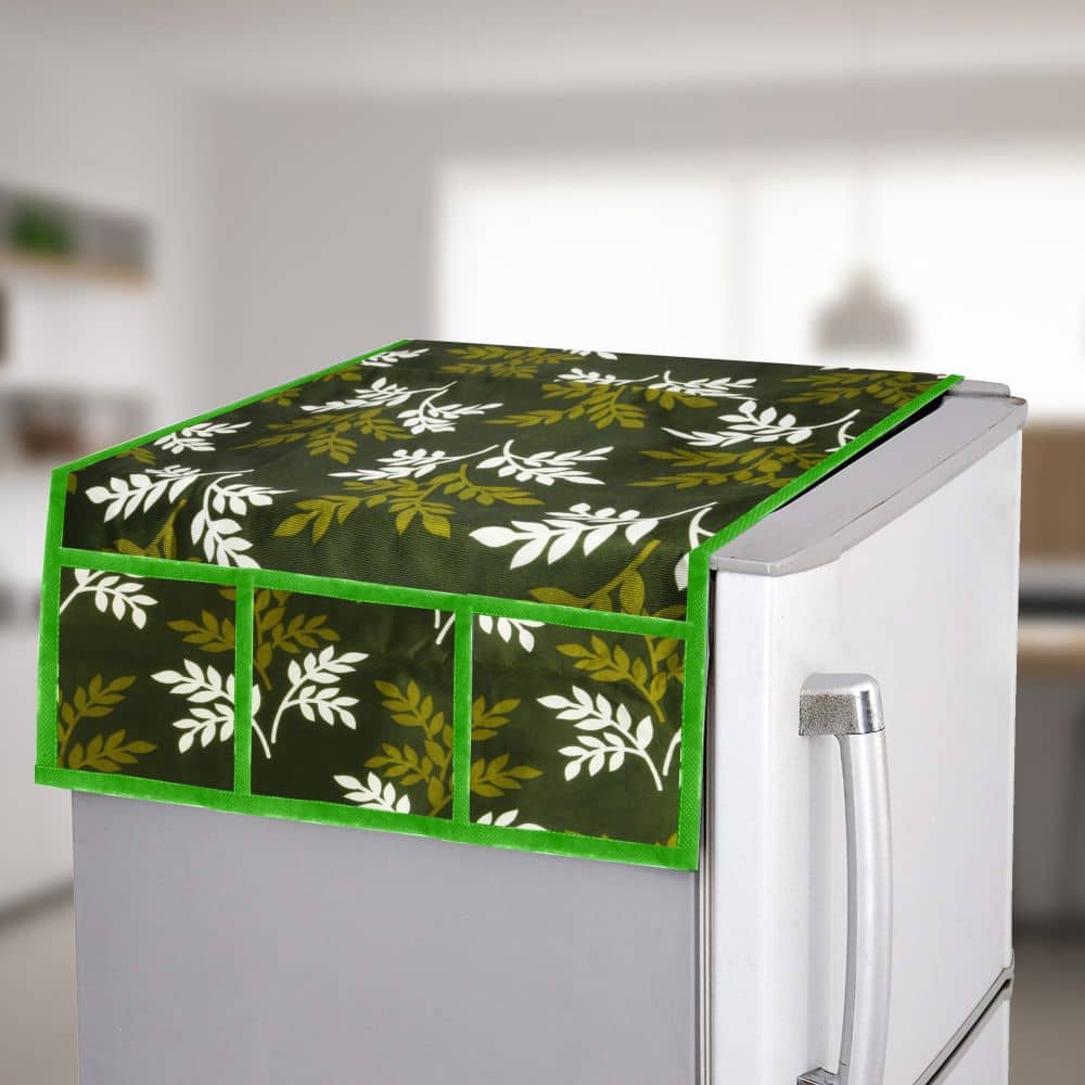E-Retailer Single Polyester Green Fridge Top Cover