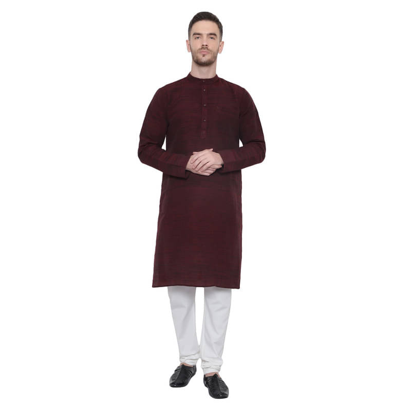 Latest Chikan - Maroon Cotton Blend Men's Regular Kurta ( Pack of 1 )     			Latest Chikan - Maroon Cotton Blend Men's Regular Kurta ( Pack of 1 )