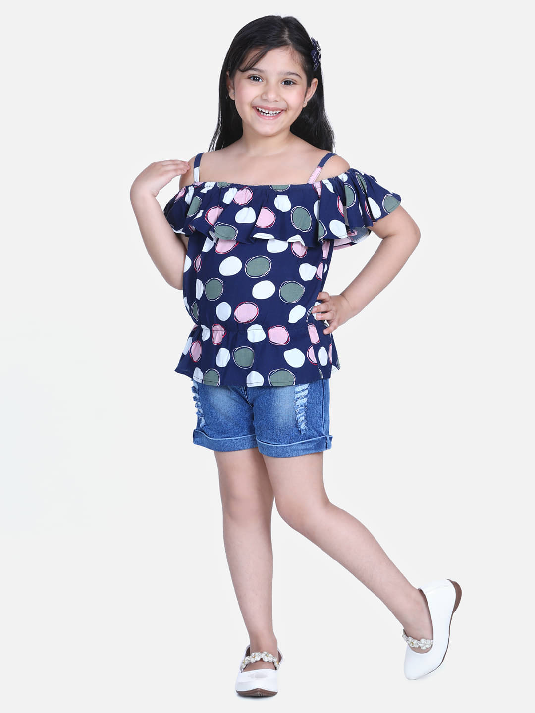     			StyleStone Pack of 1 Girls Rayon Top With Shorts ( Navy Blue )