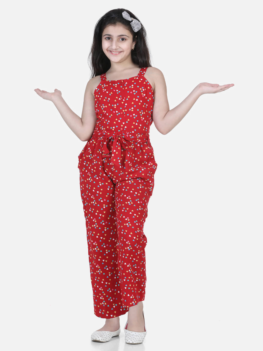 StyleStone Pack of 1 Girls Rayon Top With Palazzo ( Red )