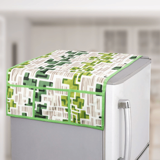 E-Retailer Single Polyester Green Fridge Top Cover E-Retailer Single Polyester Green Fridge Top Cover