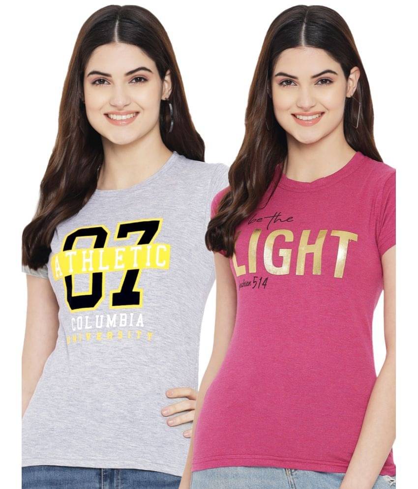 Fabflee Women Cotton Blend Printed Regular Fit Round Neck T-Shirt ( Multi Color ) Fabflee Women Cotton Blend Printed Regular Fit Round Neck T-Shirt ( Multi Color )