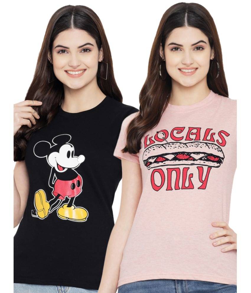 Fabflee Women Lycra Printed Regular Fit Round Neck T-Shirt ( Multi Color ) Fabflee Women Lycra Printed Regular Fit Round Neck T-Shirt ( Multi Color )