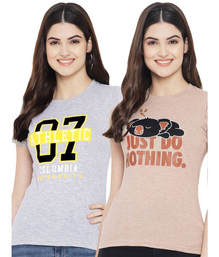 Fabflee Women Cotton Blend Printed Regular Fit Round Neck T-Shirt ( Multi Color ) Fabflee Women Cotton Blend Printed Regular Fit Round Neck T-Shirt ( Multi Color )