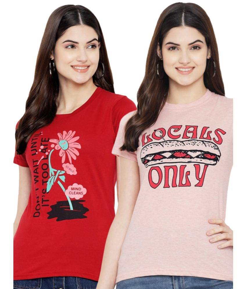 Fabflee Women Cotton Blend Printed Regular Fit Round Neck T-Shirt ( Multi Color ) Fabflee Women Cotton Blend Printed Regular Fit Round Neck T-Shirt ( Multi Color )