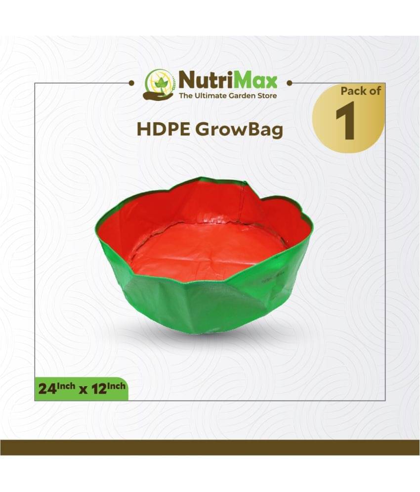 Nutrimax HDPE 200 GSM Growbags 24 inch x 12 inch Pack of 1 Outdoor Plant Bag     			Nutrimax HDPE 200 GSM Growbags 24 inch x 12 inch Pack of 1 Outdoor Plant Bag