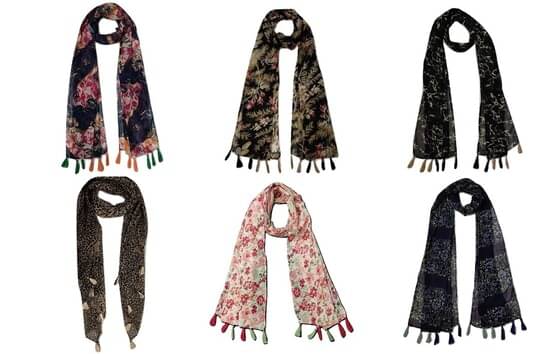 stolevilla Multi Printed Poly Cotton Yarn Stoles ( Pack of 6 ) stolevilla Multi Printed Poly Cotton Yarn Stoles ( Pack of 6 )