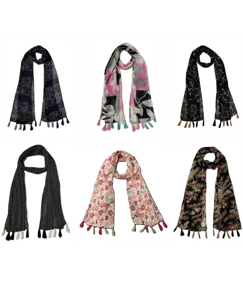 stolevilla Multi Printed Poly Cotton Yarn Stoles ( Pack of 6 ) stolevilla Multi Printed Poly Cotton Yarn Stoles ( Pack of 6 )