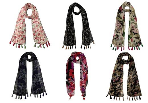 stolevilla Multi Printed Poly Cotton Yarn Stoles ( Pack of 6 ) - Dupattas & Shawls | Buy online on ZillyBuy