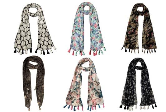 stolevilla Multi Printed Poly Cotton Yarn Stoles ( Pack of 6 ) - Dupattas & Shawls | Buy online on ZillyBuy