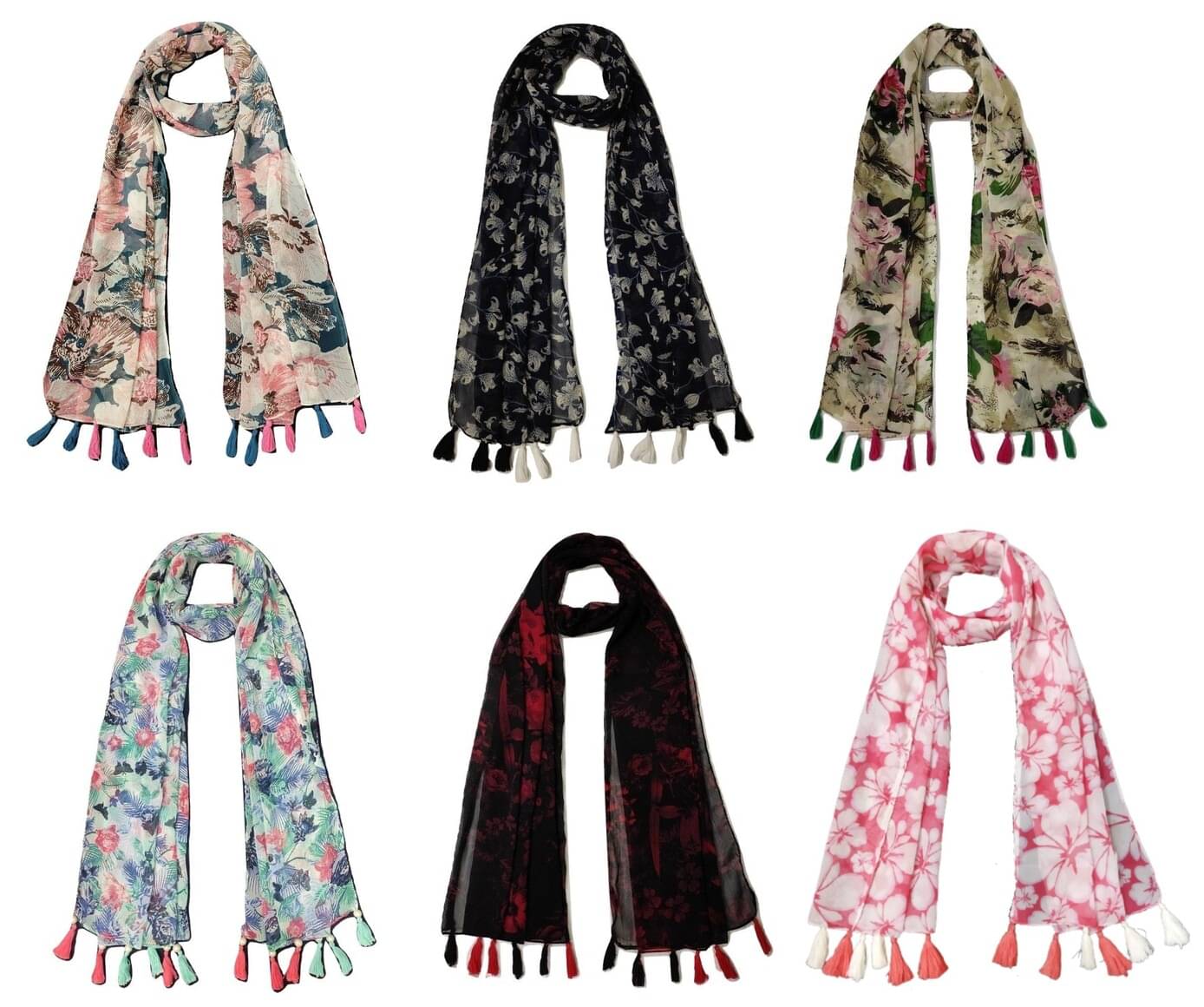 stolevilla Multi Printed Poly Cotton Yarn Stoles ( Pack of 6 ) stolevilla Multi Printed Poly Cotton Yarn Stoles ( Pack of 6 )