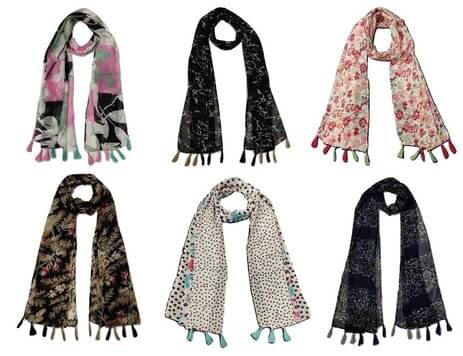 stolevilla Multi Printed Poly Cotton Yarn Stoles ( Pack of 6 ) stolevilla Multi Printed Poly Cotton Yarn Stoles ( Pack of 6 )