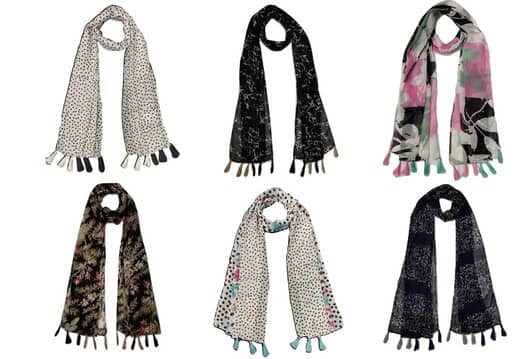 stolevilla Multi Printed Poly Cotton Yarn Stoles ( Pack of 6 ) - Dupattas & Shawls | Buy online on ZillyBuy
