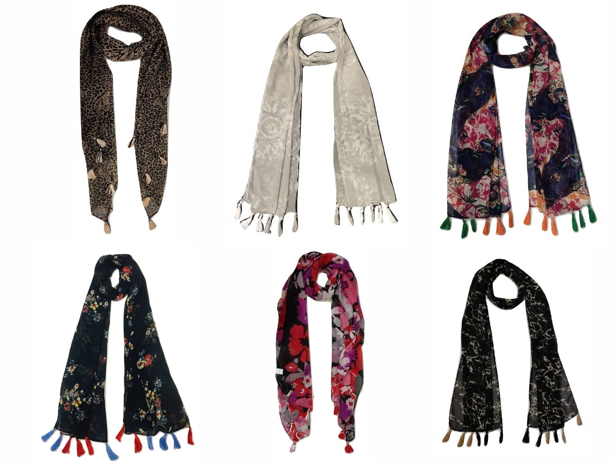 stolevilla Multi Printed Poly Cotton Yarn Stoles ( Pack of 6 ) - Dupattas & Shawls | Buy online on ZillyBuy