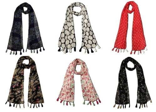 stolevilla Multi Printed Poly Cotton Yarn Stoles ( Pack of 6 ) stolevilla Multi Printed Poly Cotton Yarn Stoles ( Pack of 6 )