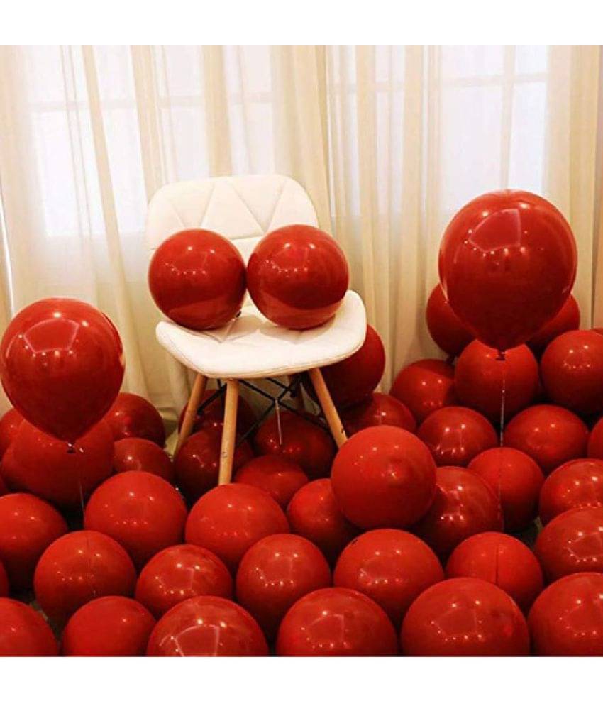     			50 Metallic Balloon (Red) for happy birthday decoration item, birthday decoration kit, birthday balloon decoration combo for Boys, Girls, Kids, husband and Wife.