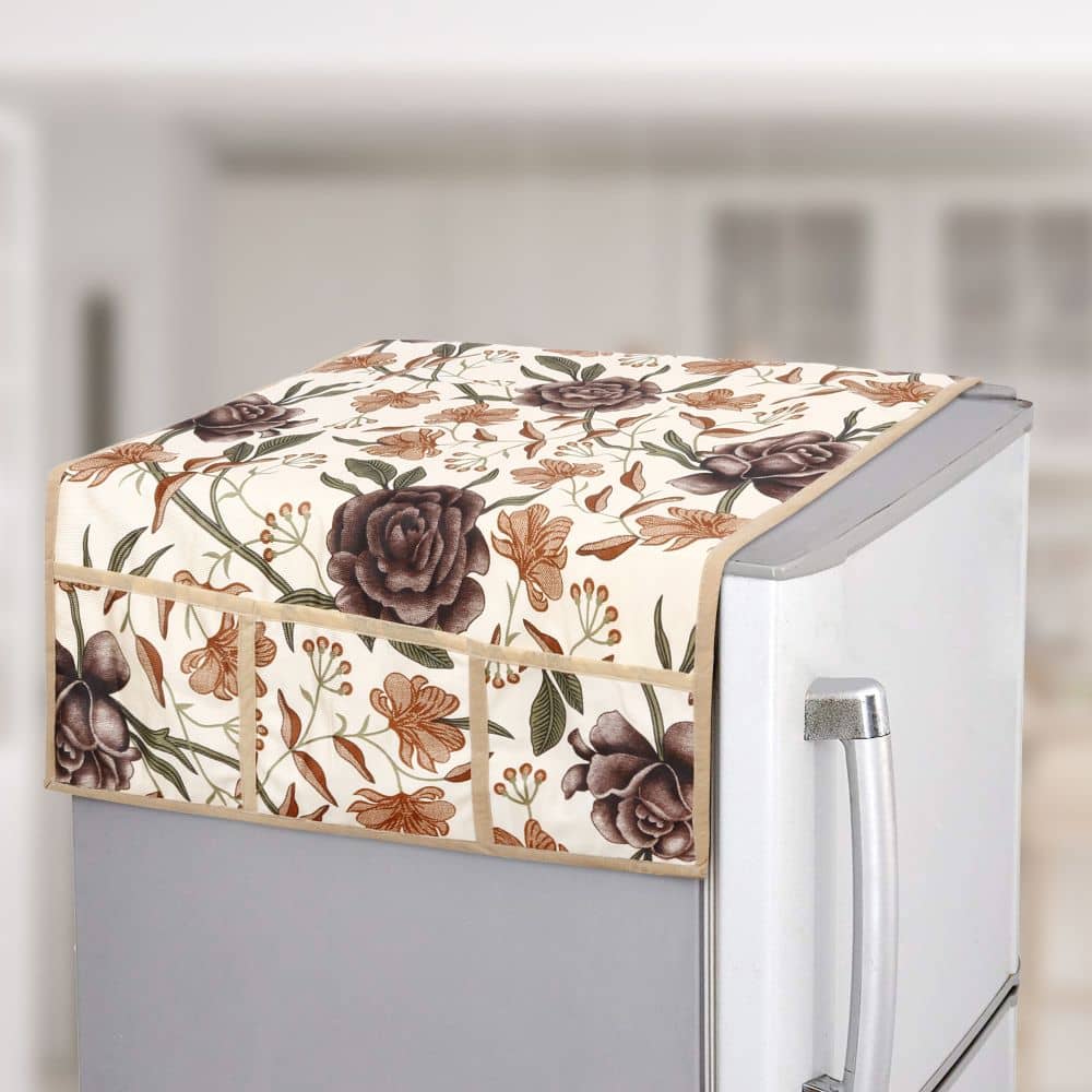 E-Retailer Single Polyester Brown Fridge Top Cover