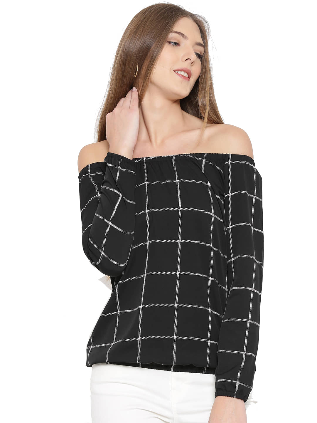 Rare Women's Crepe Regular Top ( Black )
