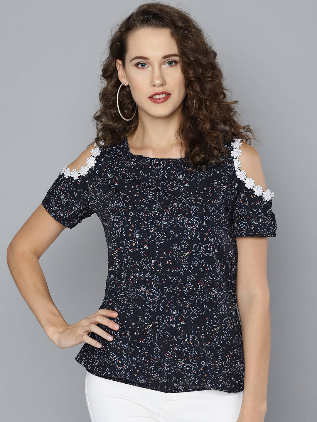     			Rare Women's Polyester Regular Top ( Blue )