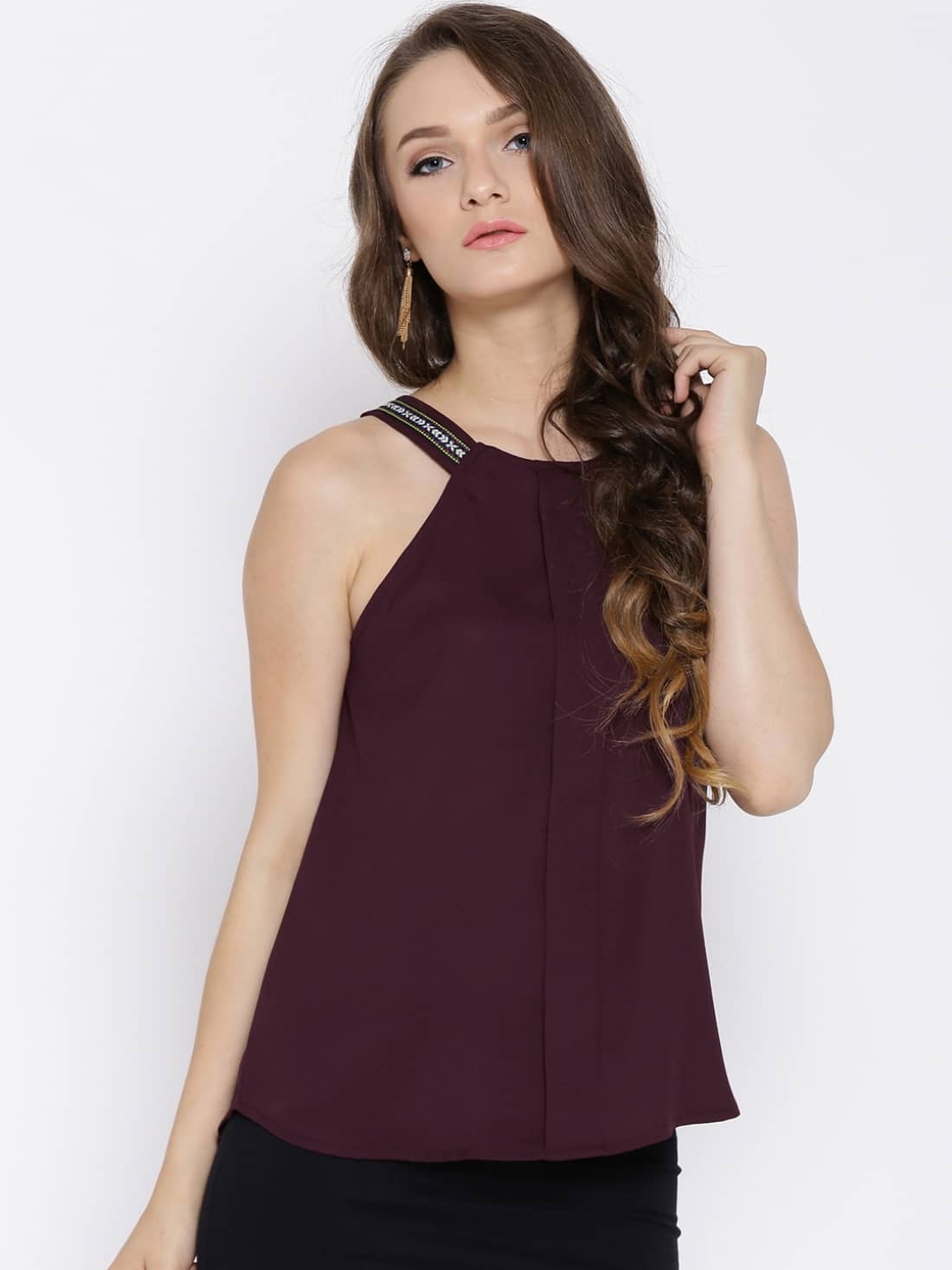Rare Women's Polyester Regular Top ( Purple )
