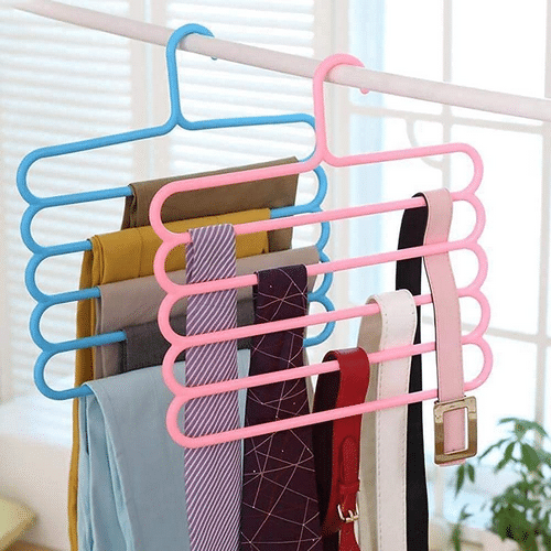     			SS Enterprises 5 Layer Closet Hanger for Shirts, Pants, Skirts set of 2