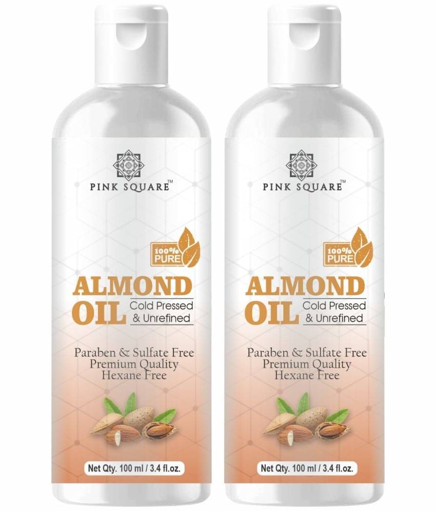 pink square 100% Cold Pressed Almond Oil For Hair Growth 200 mL Pack of 2     			pink square 100% Cold Pressed Almond Oil For Hair Growth 200 mL Pack of 2