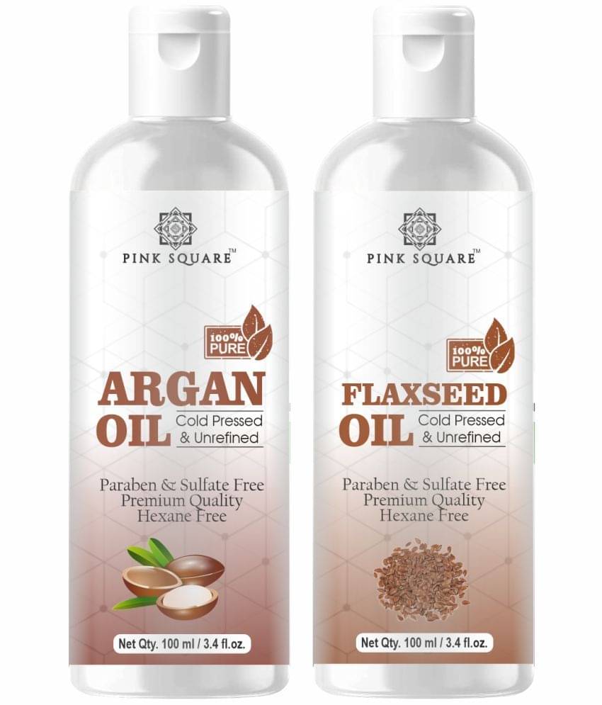 pink square 100% Cold Pressed Argan Oil and Flaxseed Oil 200 mL Pack of 2 pink square 100% Cold Pressed Argan Oil and Flaxseed Oil 200 mL Pack of 2