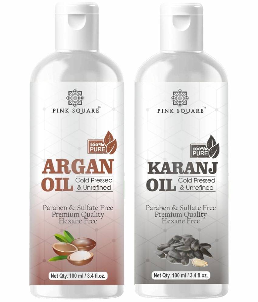 pink square 100% Cold Pressed Argan Oil and Karanj Oil 200 mL Pack of 2 pink square 100% Cold Pressed Argan Oil and Karanj Oil 200 mL Pack of 2