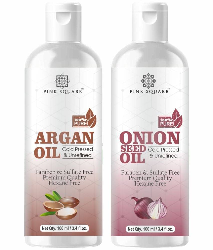 pink square 100% Cold Pressed Argan Oil and Onion Oil 200 mL Pack of 2 pink square 100% Cold Pressed Argan Oil and Onion Oil 200 mL Pack of 2