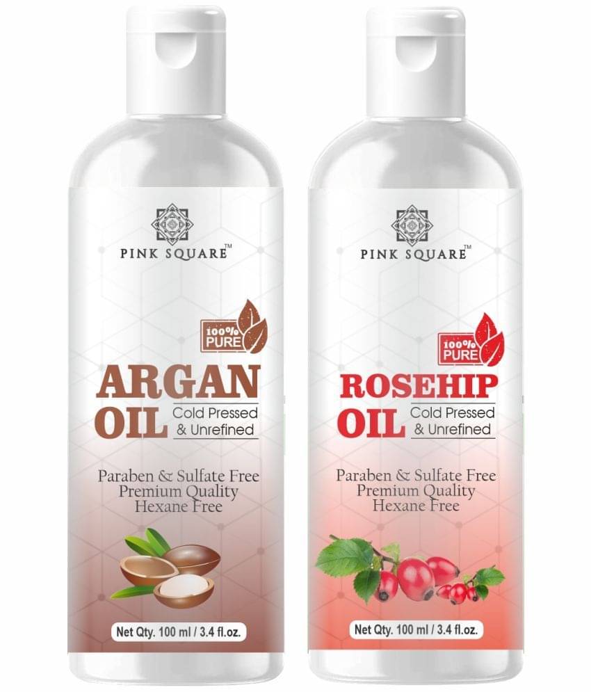 pink square 100% Cold Pressed Argan Oil and Rosehip Oil 200 mL Pack of 2 pink square 100% Cold Pressed Argan Oil and Rosehip Oil 200 mL Pack of 2