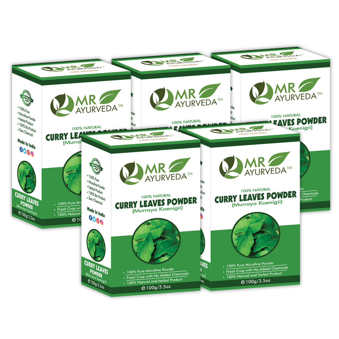     			MR Ayurveda 100% Pure Kadi Patta Powder Hair Scalp Treatment 500 g Pack of 5