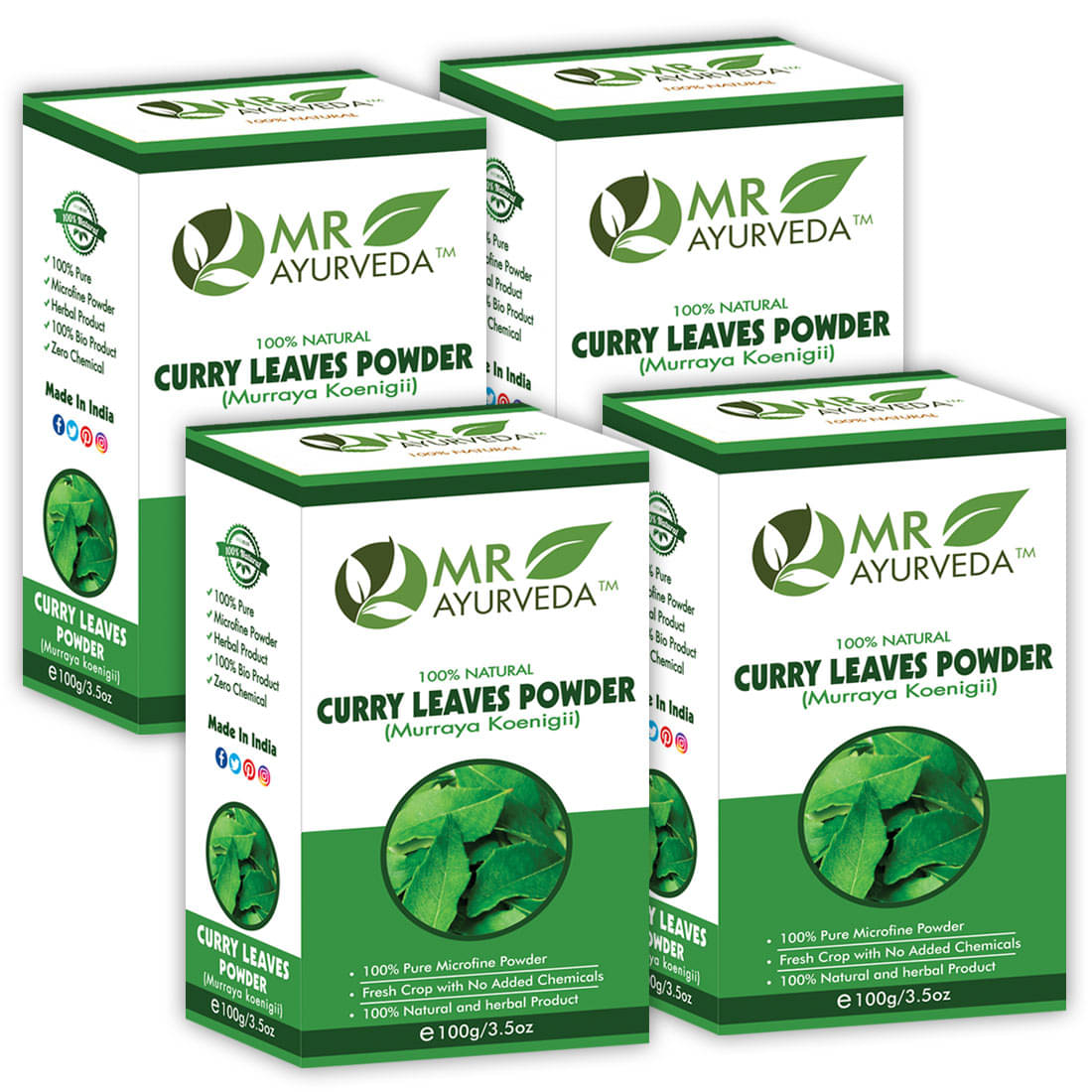     			MR Ayurveda Best Selling Curry Leaves Powder Hair Scalp Treatment 400 g Pack of 4