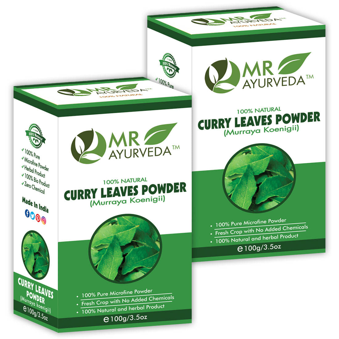 MR Ayurveda Curry Leaves Powder Hair Scalp Treatment 200 g Pack of 2 MR Ayurveda Curry Leaves Powder Hair Scalp Treatment 200 g Pack of 2